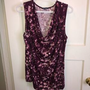 Reitman’s exlarge Floral Sleeveless Top - Purple - sleeveless- lightly worn